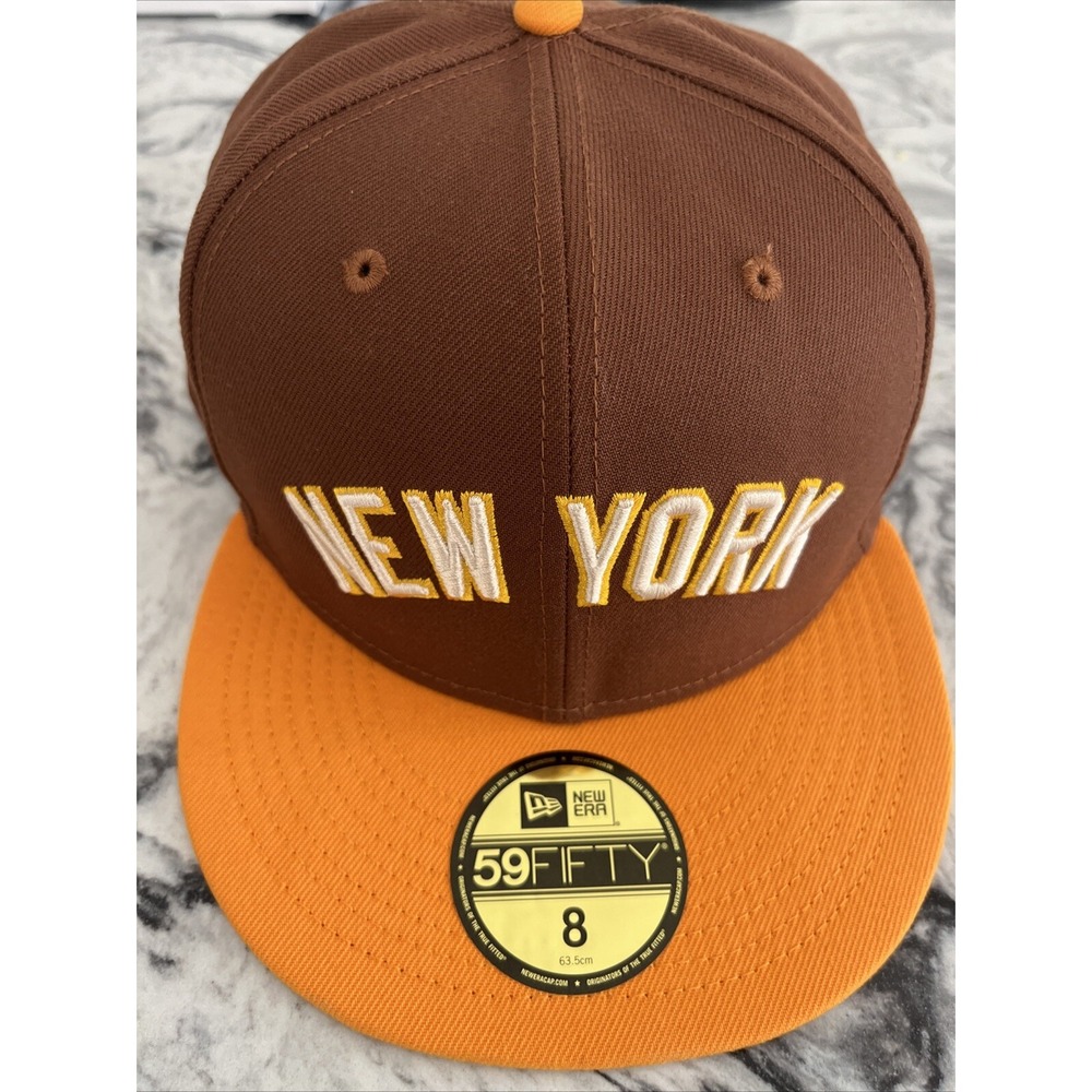 New Era New York Yankees Tiramisu Brown 59FIFTY Hat Cap Size 8‎